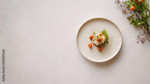 Minimalist Dining Area with Healthy Food Emphasizing Wellness, generative ai