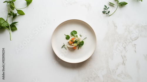 Minimalist Dining Area with Healthy Food Emphasizing Wellness, generative ai