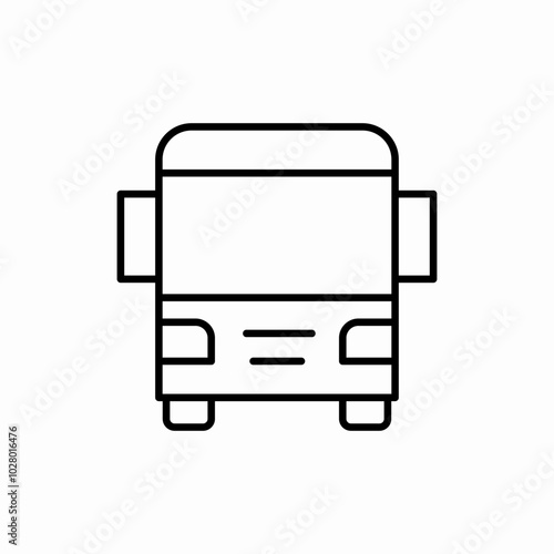 bus front view icon sign vector