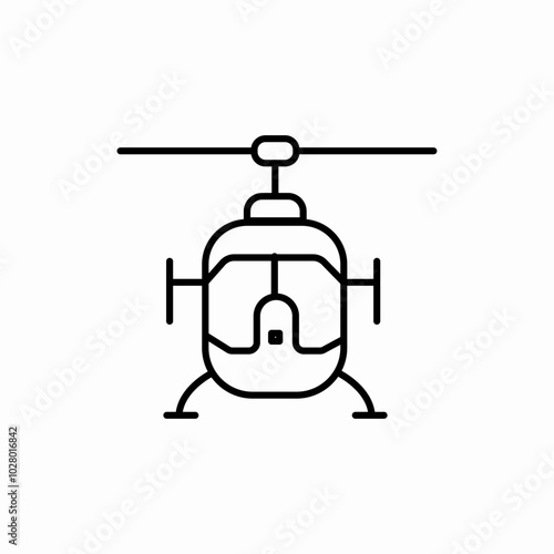 helicopter front view icon sign vector