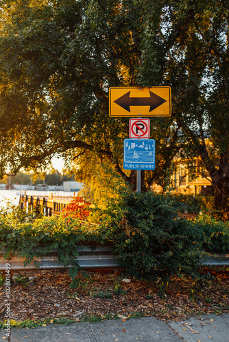 Public shore sign in Eastlake neighborhood of Seattle, Washington photo