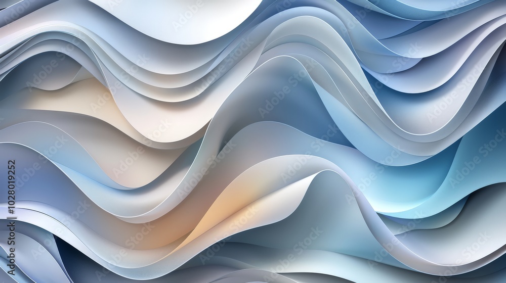 Fototapeta premium Abstract background featuring flowing blue and white waves