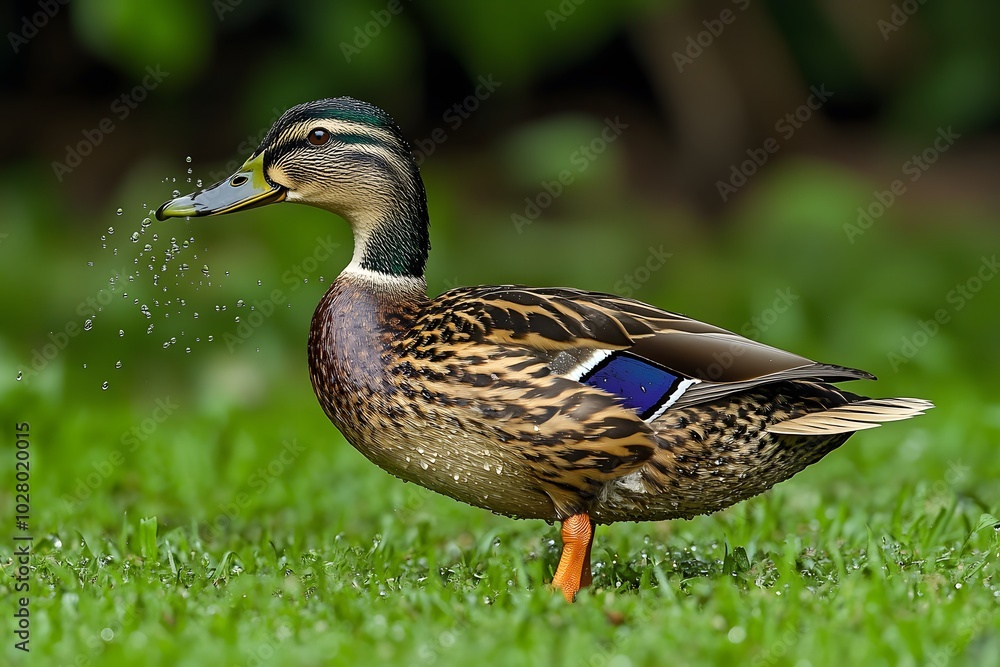Mallard Duck Shaking Water Off its Feathers Mallard Duck Shaking Water Off its Feathers