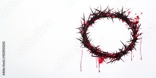 Crown of Thorns, Christian symbol of Suffering of Christ. Tools of the Passion. 