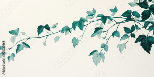 Wallpaper Mural Jesus as the True Vine. Vine branch on white background with copy space. Digital illustration. Christian symbols and icons. Torontodigital.ca