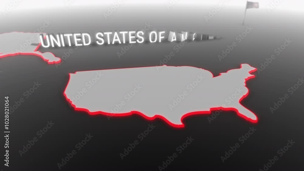 3d animated map of United States of America gets hit and fractured by the text “Inflation” 3d animated map of United States of America gets hit and fractured by the text “Inflation”