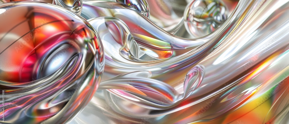 Abstract background with swirling liquid metal shapes reflecting light, perfect for a modern and stylish design Abstract background with swirling liquid metal shapes reflecting light, perfect for a modern and stylish design