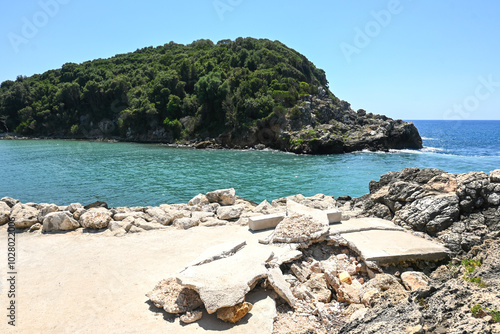 The mouth of the river Acheron at Ammoudia village, Epirus, Greece photo