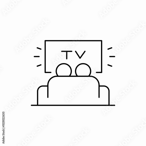watching tv icon sign vector