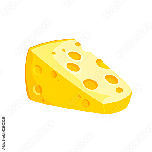 Wallpaper Mural An illustration of a cheese wedge, showing its detailed texture and creamy yellow color, with small holes throughout Torontodigital.ca