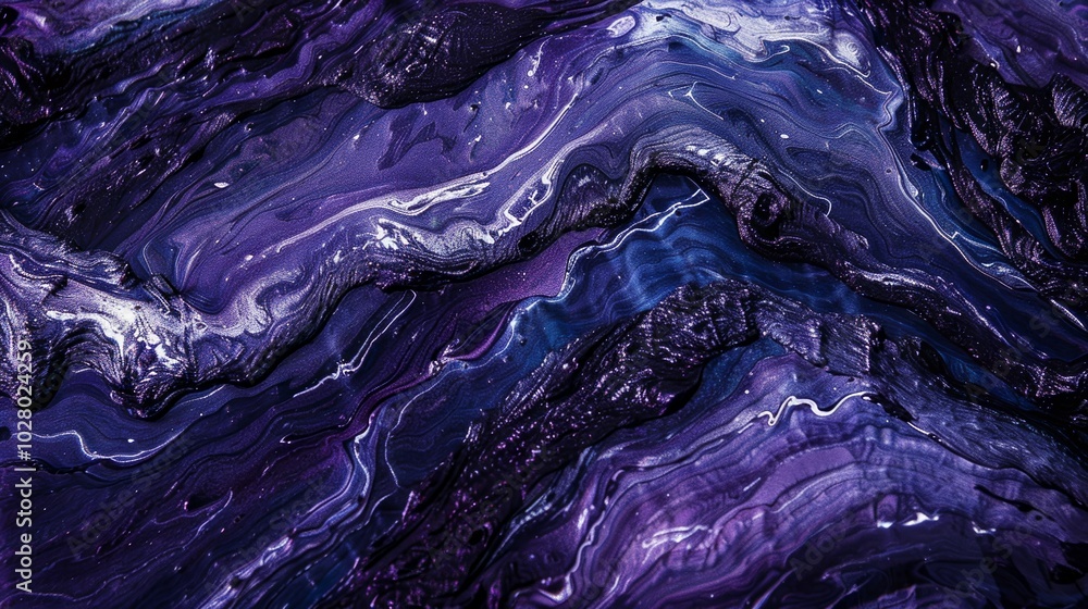 Abstract acrylic painting with blue and purple colors creating a fluid art background Abstract acrylic painting with blue and purple colors creating a fluid art background