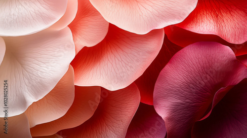 Vibrant rose petals in soft gradient - nature's abstract beauty