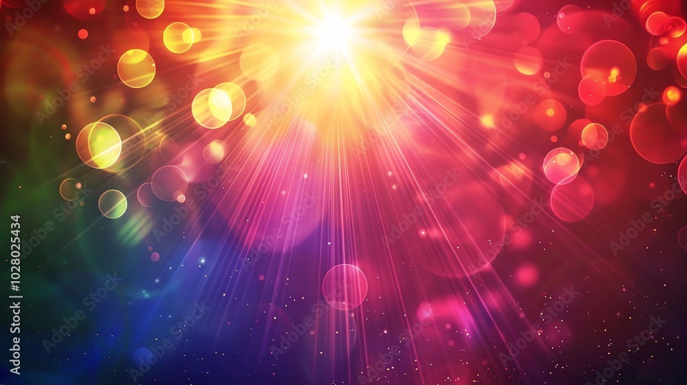 Fototapeta premium Abstract light flares Light flare effects in Christmas colors with a blank central space for text, ideal for elegant and visually striking holiday greetings