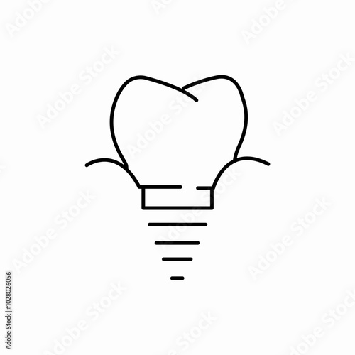 tooth implant icon sign vector