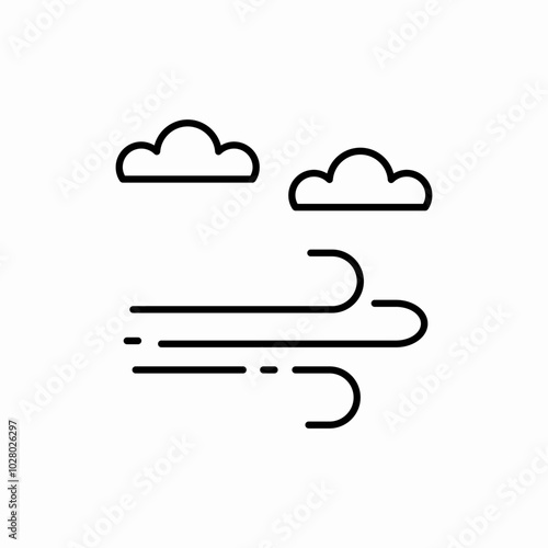 windy cloud icon sign vector