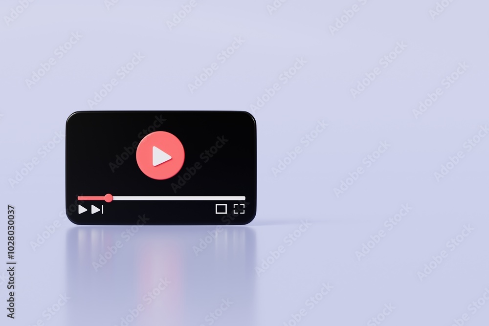 3d Realistic Playing videos website player browser icon isolated on white background. Minimal red videos player icon. Playing video player entertainment concept, streaming videos concept. 3d render. 3d Realistic Playing videos website player browser icon isolated on white background. Minimal red videos player icon. Playing video player entertainment concept, streaming videos concept. 3d render.