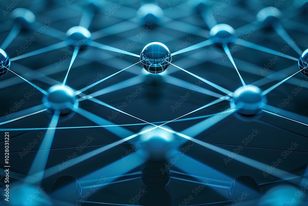 A group of spheres that are connected to each other A group of spheres that are connected to each other