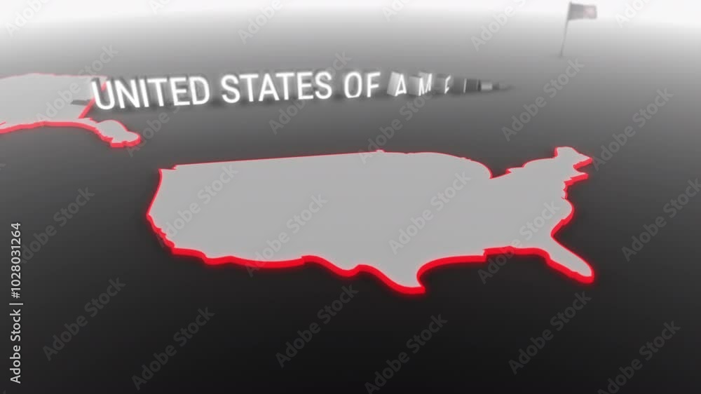 3d animated map of United States of America gets hit and fractured by the text “Violence” 3d animated map of United States of America gets hit and fractured by the text “Violence”