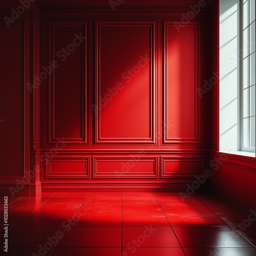 Empty room with red walls