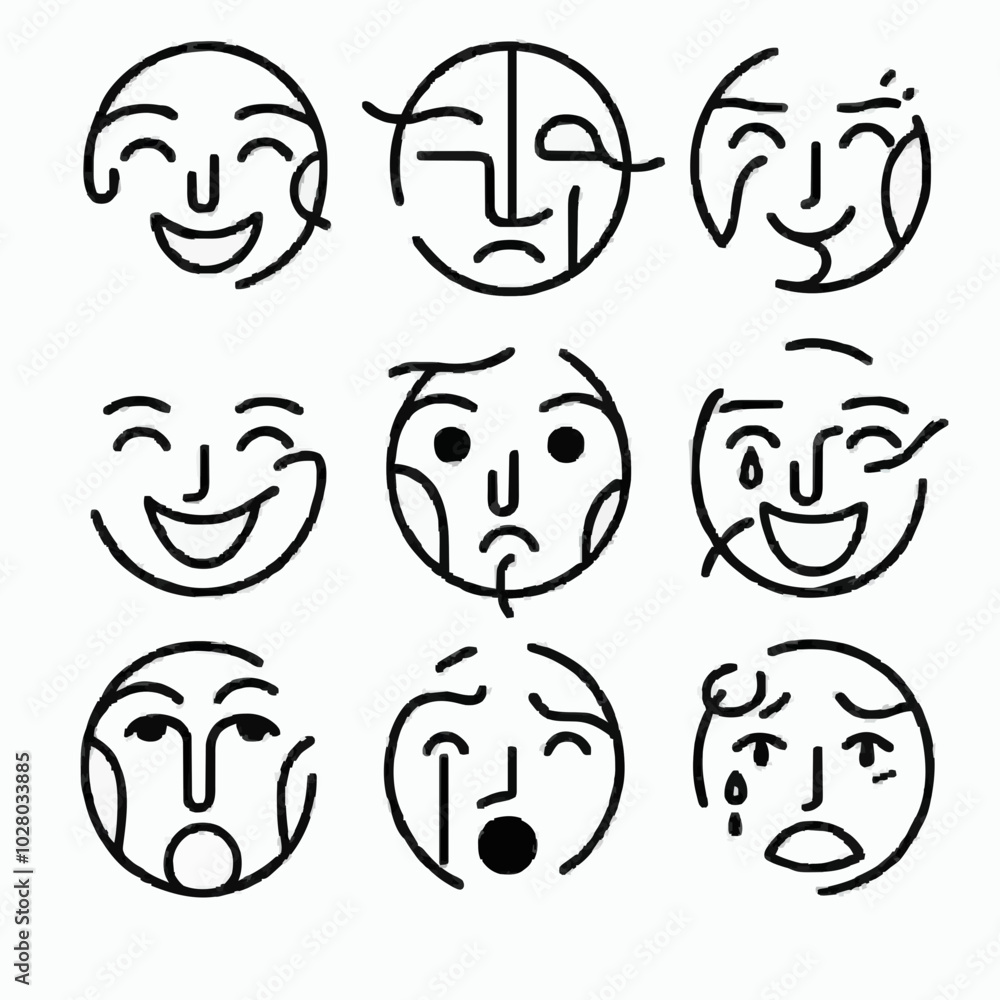 Minimalist Line Art Faces
