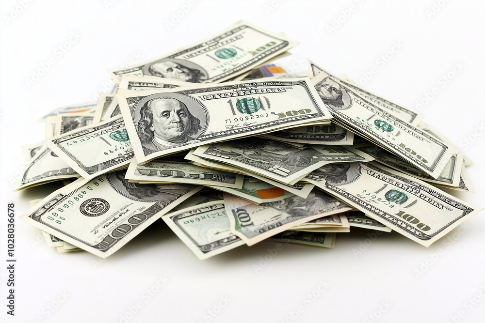 Pile of Hundred Dollar Bills - Cash Money Finance Pile of Hundred Dollar Bills - Cash Money Finance
