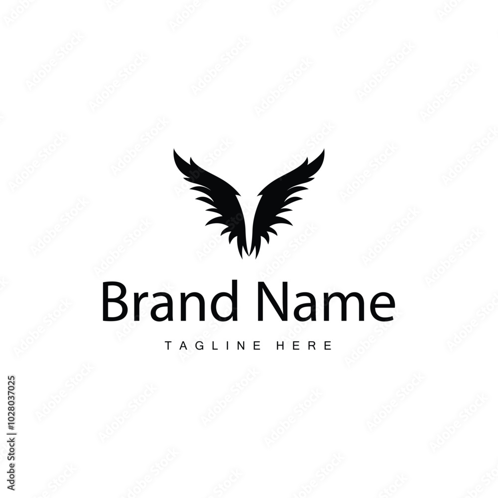 Wing Logo Design, Vector Eagle Falcon Wings, Beauty Flying Bird, Illustration Symbol Wing Logo Design, Vector Eagle Falcon Wings, Beauty Flying Bird, Illustration Symbol