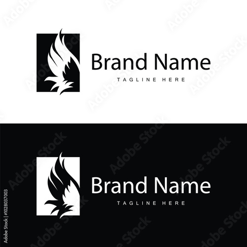 Wing Logo Design, Vector Eagle Falcon Wings, Beauty Flying Bird, Illustration Symbol