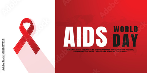 Aids awareness month is observed every year in December, This day brings attention to the growing number of people living long and full lives with HIV and to their health and social needs. Vector art