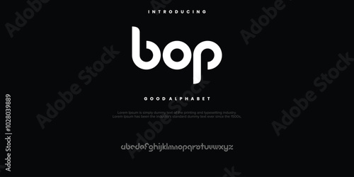Bop Creative font. Modern abstract digital tech font. Logo creative font, type, technology, movie, digital, music, movie. Fonts and illustration in vector format.