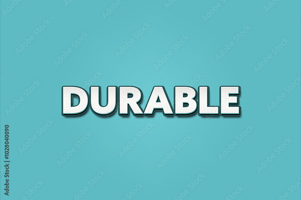 Obraz premium durable. A Illustration with white text isolated on light green background.