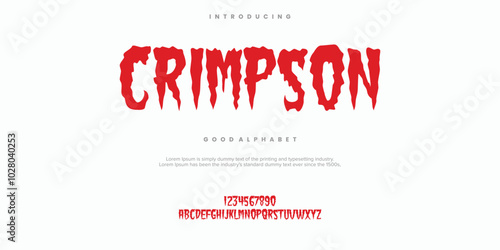 Crimpson rough abstract digital alphabet font typography. Bold Condensed Display Font. Vector illustration