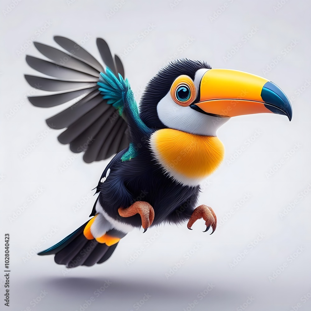 Fototapeta premium Baby Toucan - Generative AI