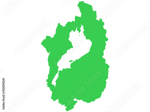 少しゆるい滋賀県地図 フチなし 近畿