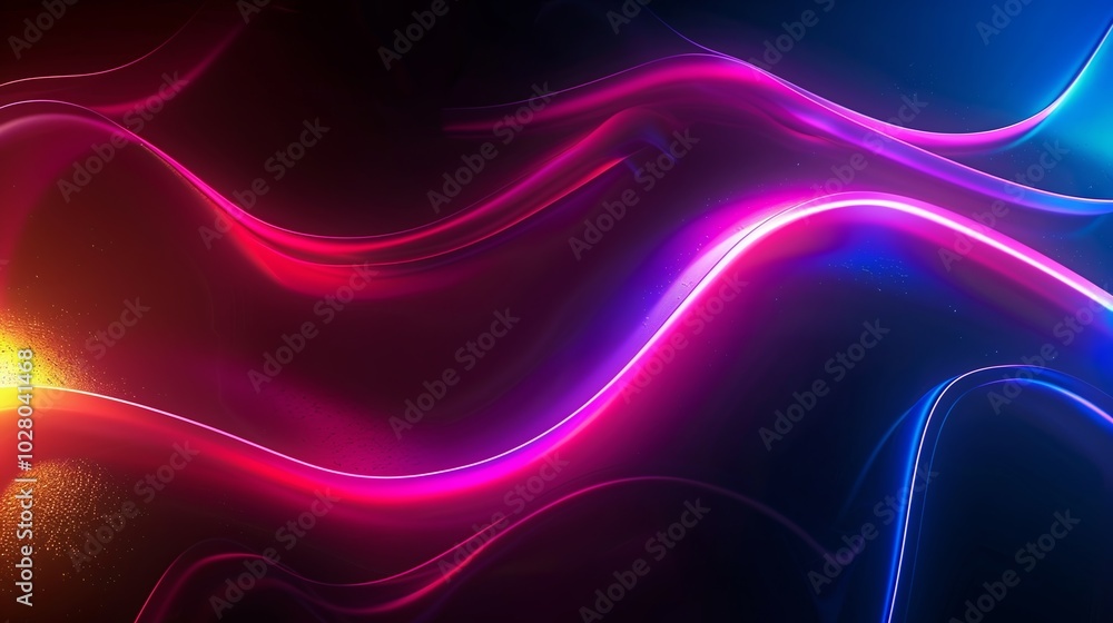 Naklejka premium Abstract background with glowing neon lines creating a dynamic and vibrant design