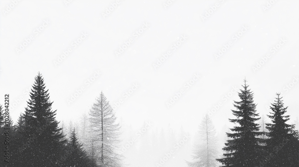 Winter landscape and tree Winter landscape and tree
