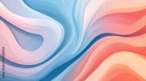 Colorful abstract wave-like pattern in pastel hues.