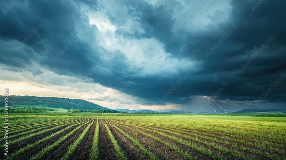 Thunderstorm Brewing Over Vast Fields Thunderstorm Brewing Over Vast Fields