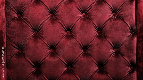 Luxurious red velvet tufted upholstery background.