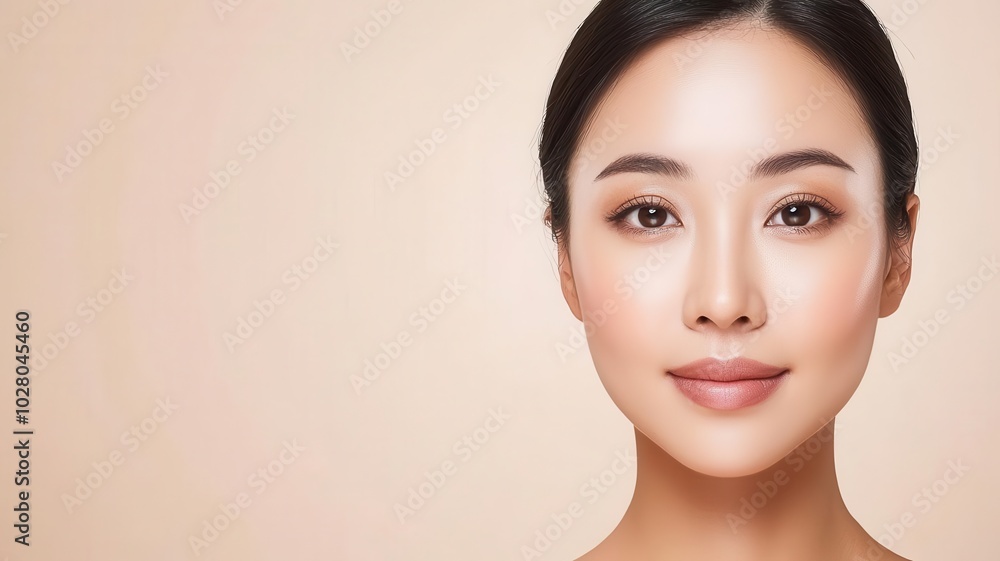 Closeup of an Asian man s face with smooth, healthy skin, under a soft glow of sunlight smooth skin, sunlight glow, natural beauty Closeup of an Asian man s face with smooth, healthy skin, under a soft glow of sunlight smooth skin, sunlight glow, natural beauty