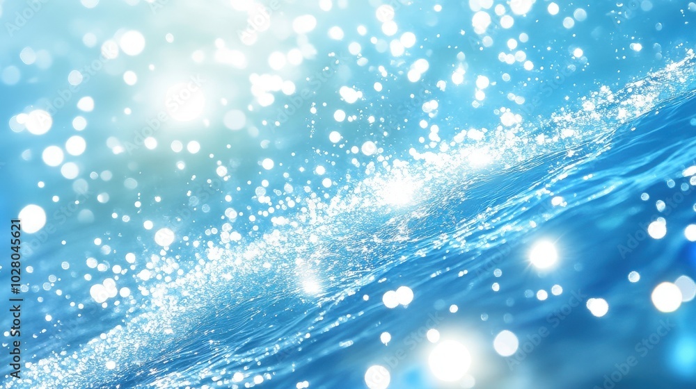 Sparkling sunlight dances on a shimmering blue ocean surface. Sparkling sunlight dances on a shimmering blue ocean surface.