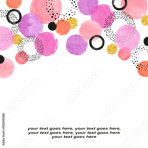 Abstract vector celebration background with colorfrul watercolor circles