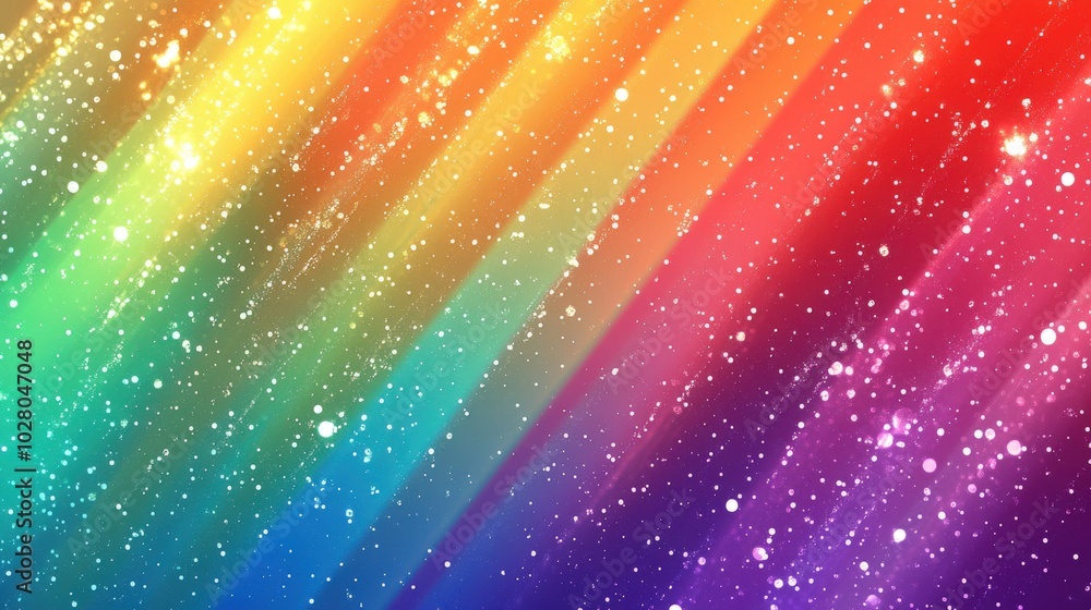 Vibrant rainbow gradient background with sparkling stars. Vibrant rainbow gradient background with sparkling stars.