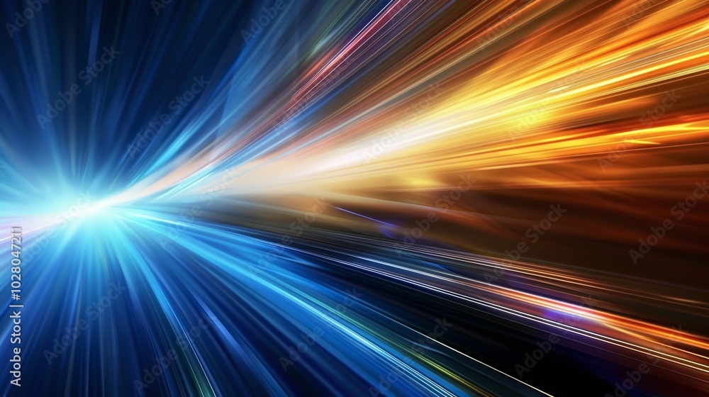 Wallpaper Blue and orange streaks of light are converging towards the center of this abstract background Wallpaper Blue and orange streaks of light are converging towards the center of this abstract background