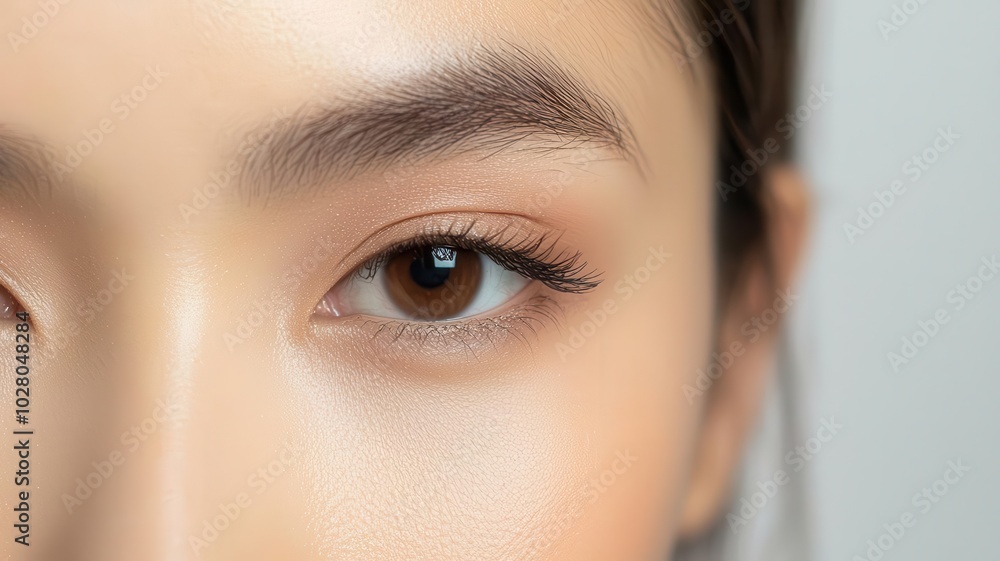 Closeup of an Asian woman s face with a radiant glow and perfectly smooth skin, captured in soft daylight radiant glow, smooth skin, natural daylight Closeup of an Asian woman s face with a radiant glow and perfectly smooth skin, captured in soft daylight radiant glow, smooth skin, natural daylight