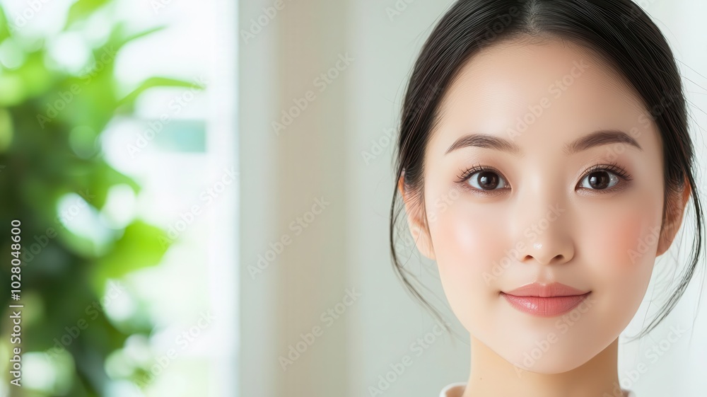 Closeup of an Asian woman with glowing, perfectly smooth skin, enhanced by the gentle warmth of sunlight sunlight glow, smooth skin, natural beauty Closeup of an Asian woman with glowing, perfectly smooth skin, enhanced by the gentle warmth of sunlight sunlight glow, smooth skin, natural beauty