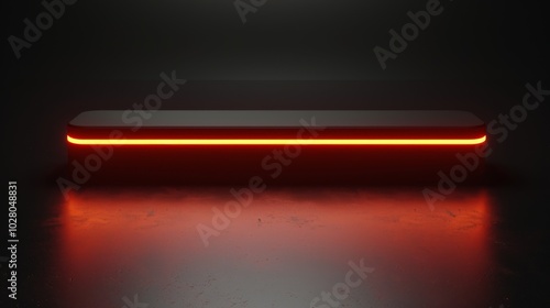 Wallpaper Black pedestal illuminating dark space with vibrant orange light, perfect for showcasing products