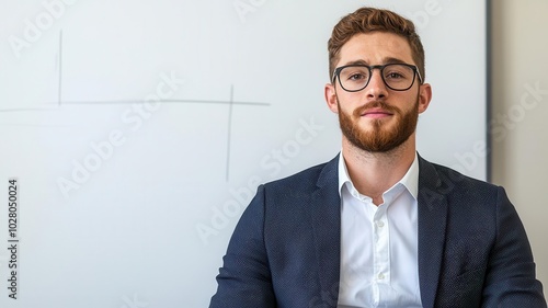 HR manager sitting in front of a whiteboard, outlining the company s succession planning strategies   succession planning, HR strategy, leadership photo