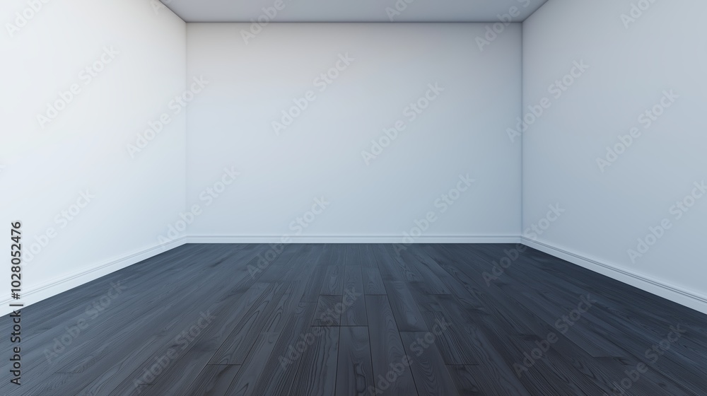 Large empty room with a black floor. The room is bare and empty, with no furniture or decorations. The black floor gives the room a dark and somber atmosphere Large empty room with a black floor. The room is bare and empty, with no furniture or decorations. The black floor gives the room a dark and somber atmosphere