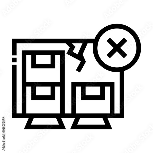 broken stowage Line Icon