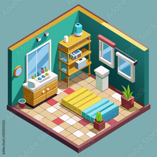 Cozy Isometric Room Design 